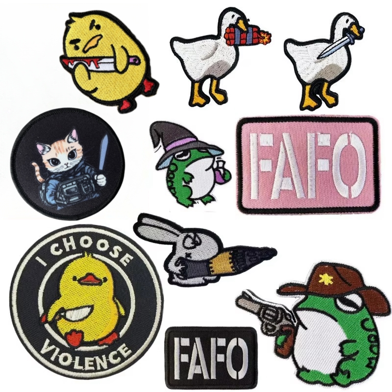 Velcro Hook Loop - Animal de dibujos animados pato con