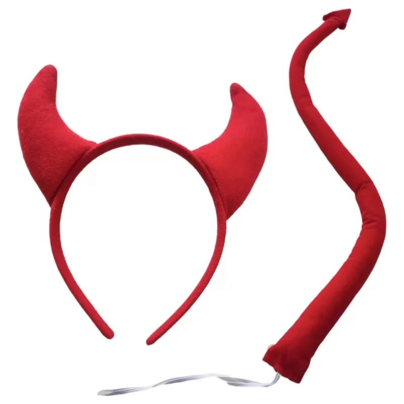 Cosplay Prop Bow - Diadema de demonio rojo y negro