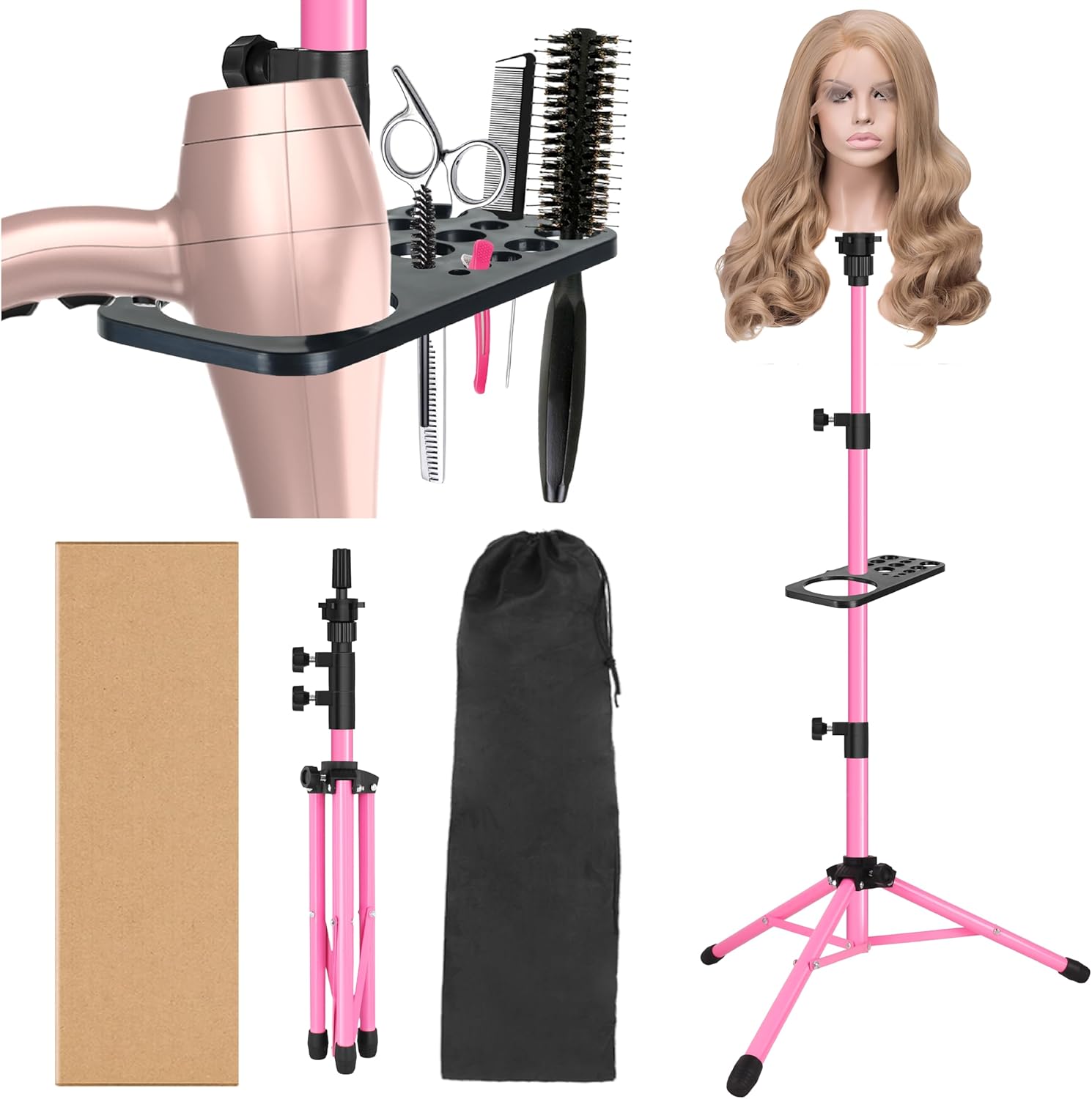 Aerith Cosplay Prop - Soporte de trípode para peluca con